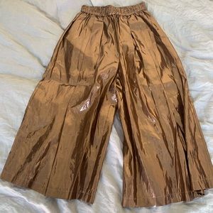 Tome wide leg metallic cropped pants